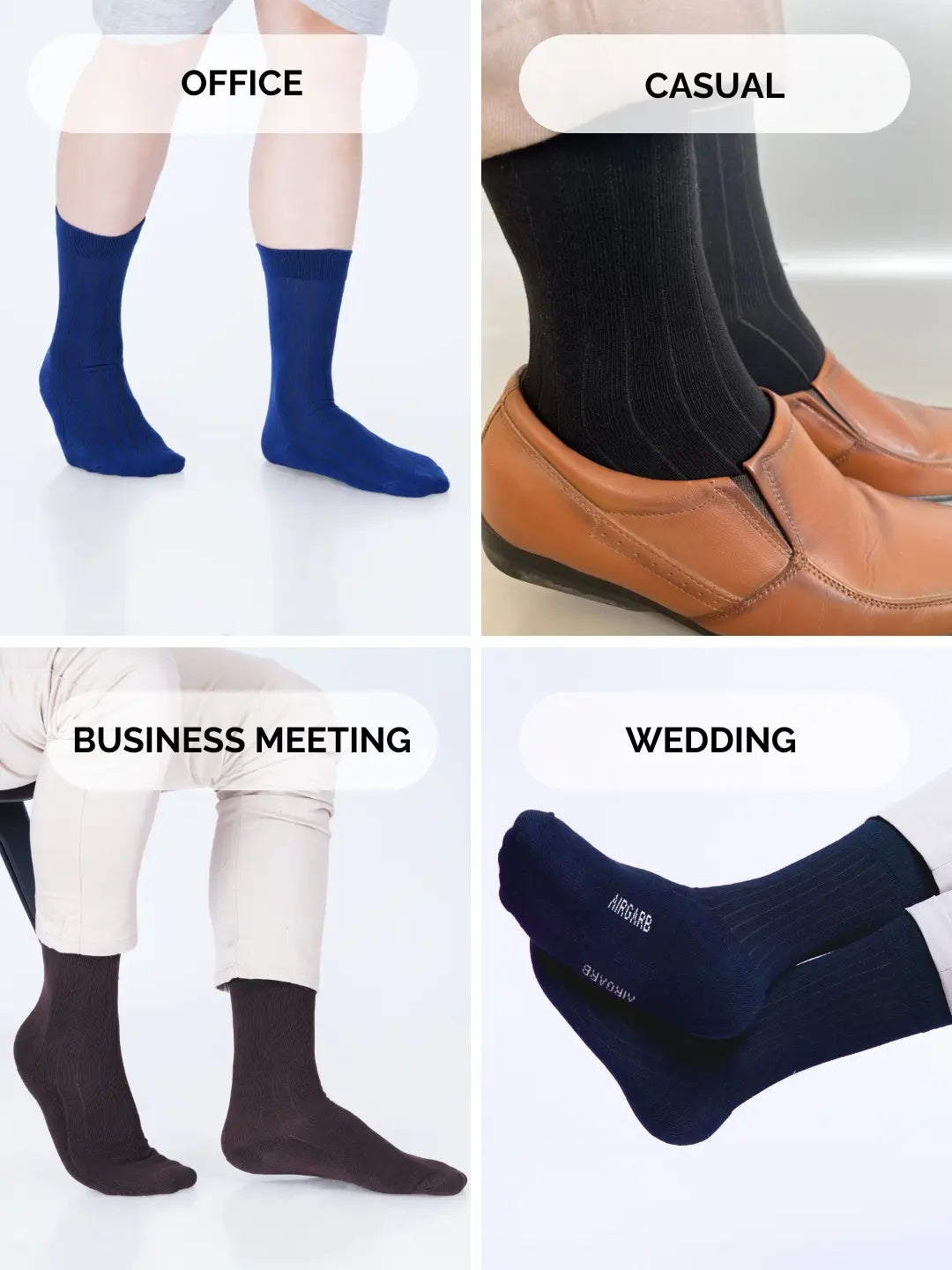 Men’s formal dress socks made from a soft cotton blend