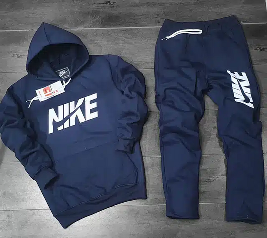 Fleece Hooded Tracksuits for Men (Navy Blue)